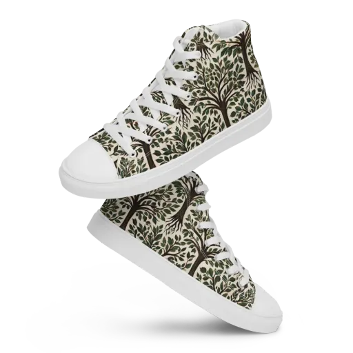 Tree of Life on a Men's High Top Canvas Shoes
