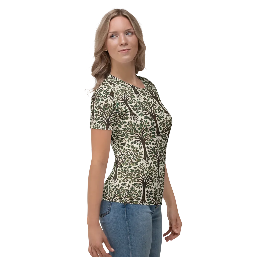 Tree of Life on Women's Crew Neck T-Shirt — Right
