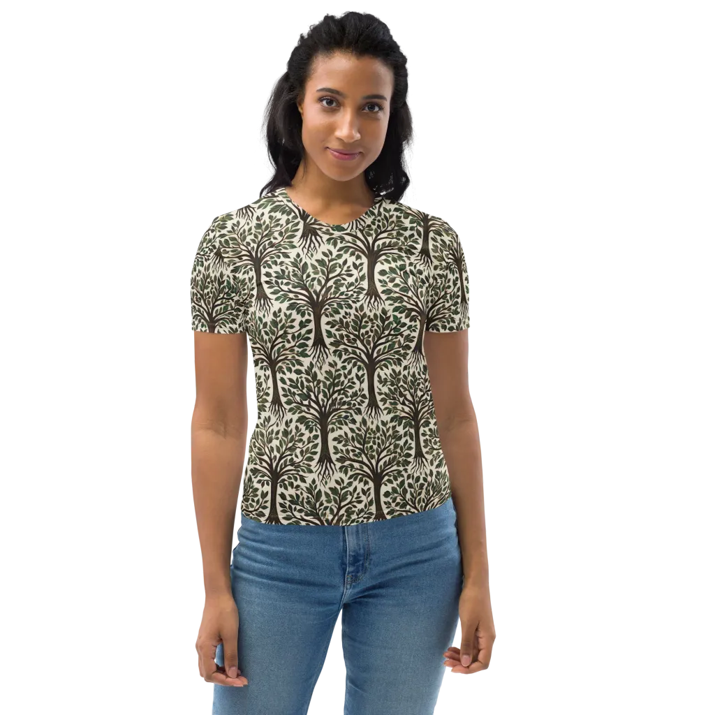 Tree of Life on Women's Crew Neck T-Shirt — Front