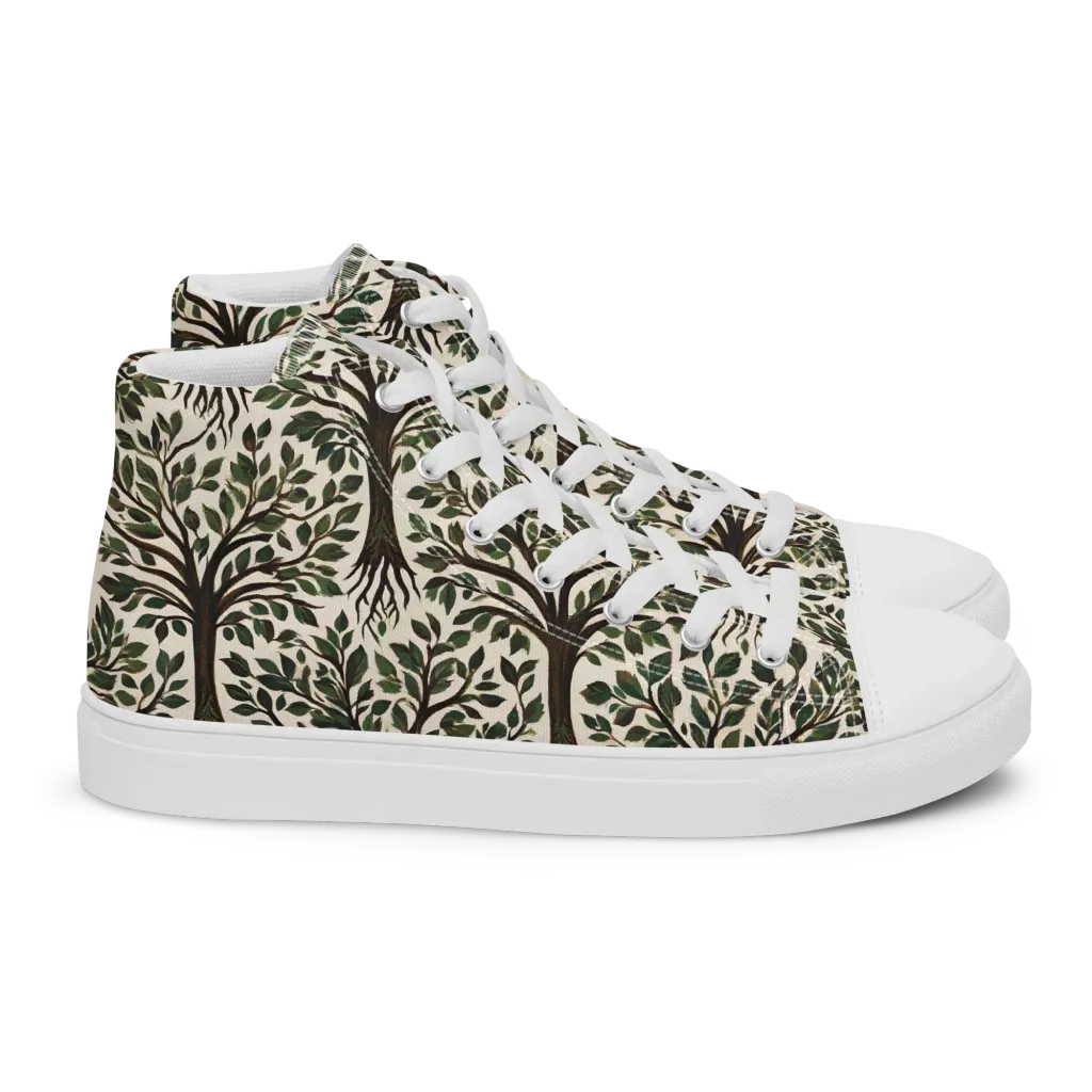 Tree of Life on Women's High Top Canvas Shoes — Right