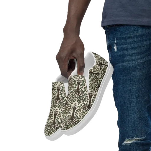 Tree of Life on a Men's Slip-On Canvas Shoes