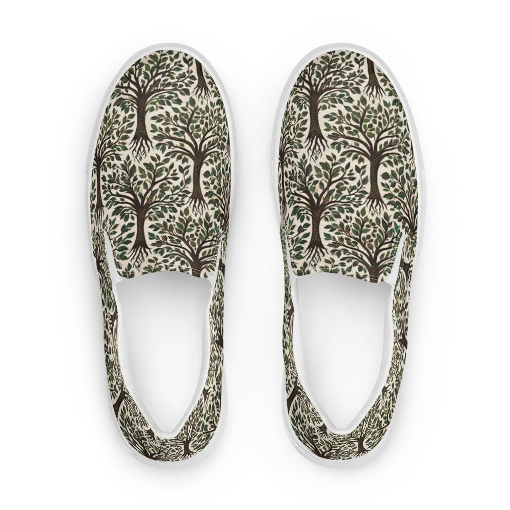 Tree of Life on Women's Slip-On Canvas Shoes — Front