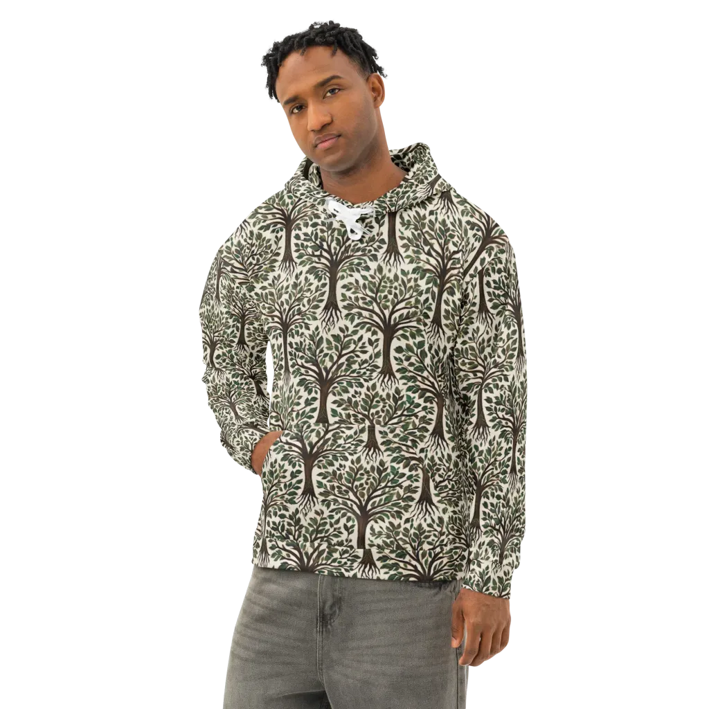 Tree of Life on Cotton Hoodie — Left Front