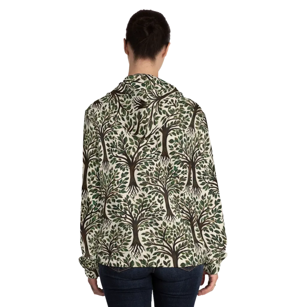 Tree of Life on Women's Full-Zip Hoodie — Back On Person