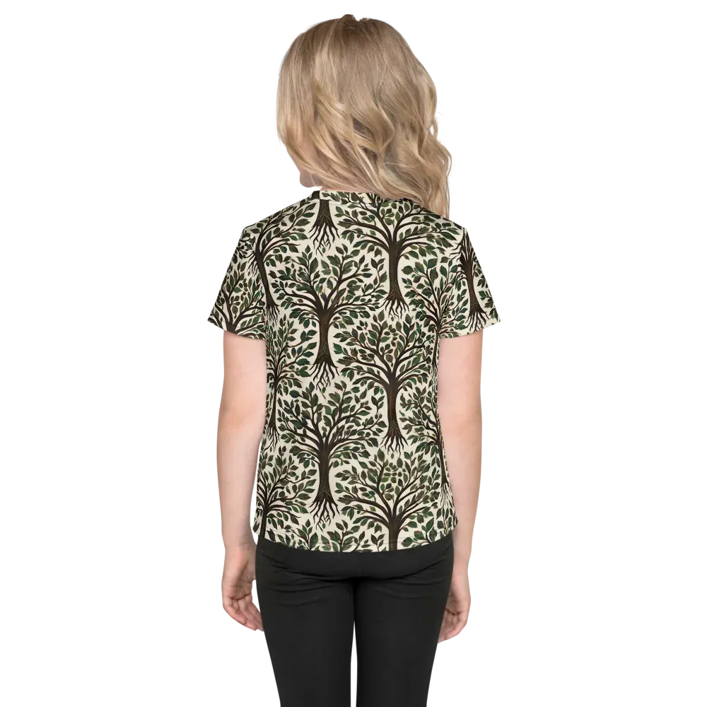 Tree of Life on Kids Crew Neck T-Shirt — Back