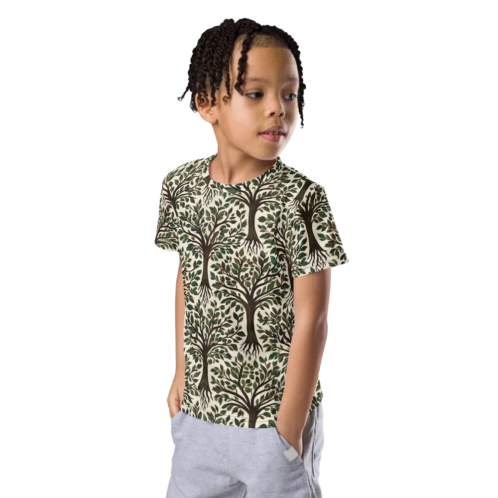 Tree of Life on Kids Crew Neck T-Shirt — Left Front
