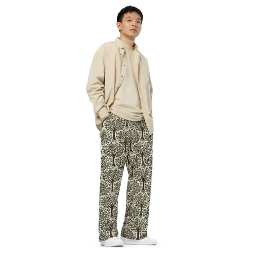 Tree of Life on a Wide-Leg Pants