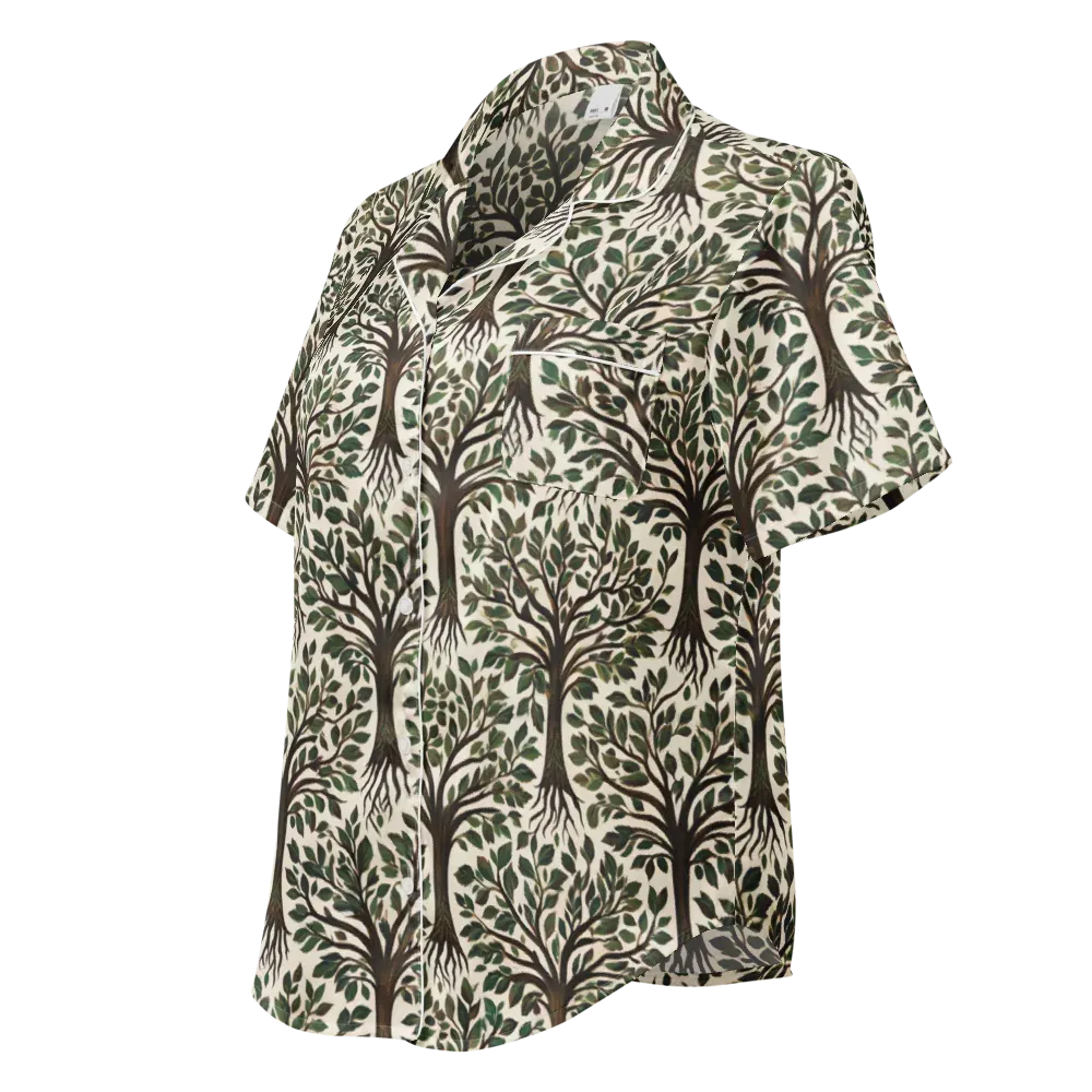Tree of Life on Women's Short Sleeve Pajama Top — Left Front