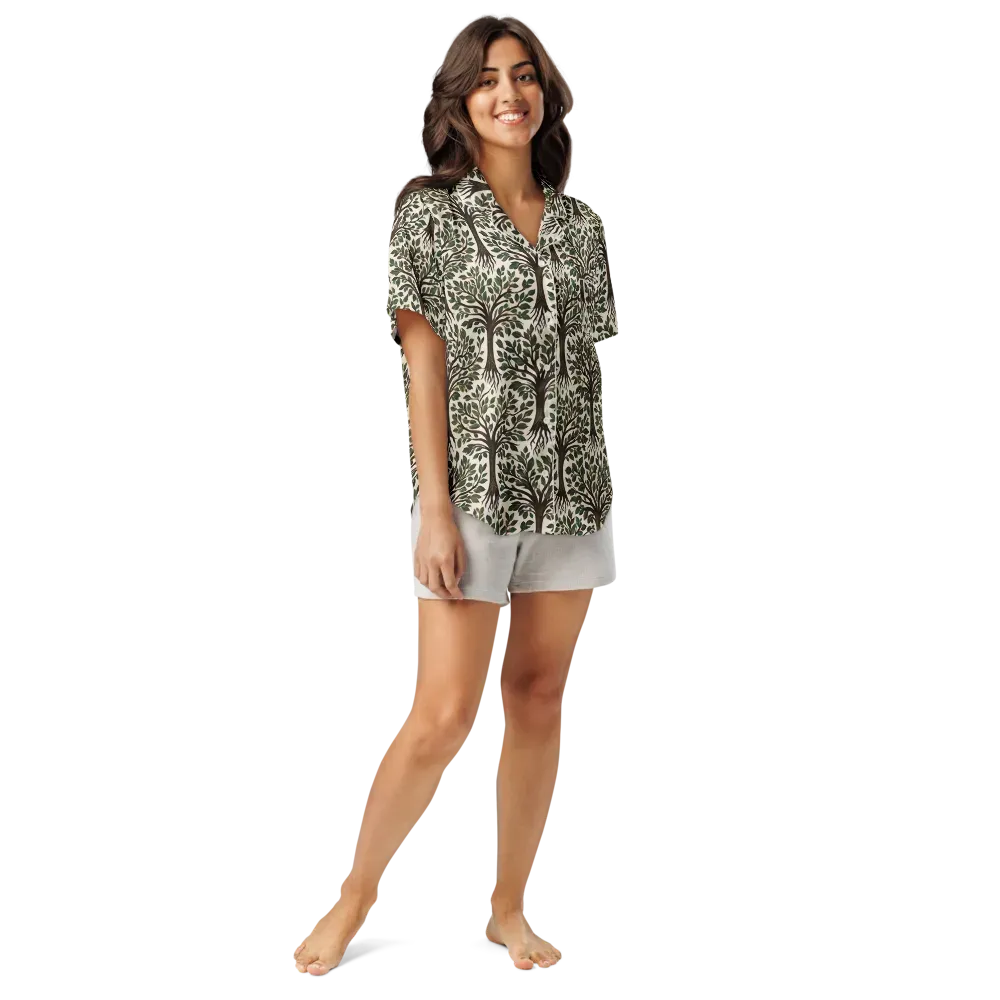 Tree of Life on Women's Short Sleeve Pajama Top — Front