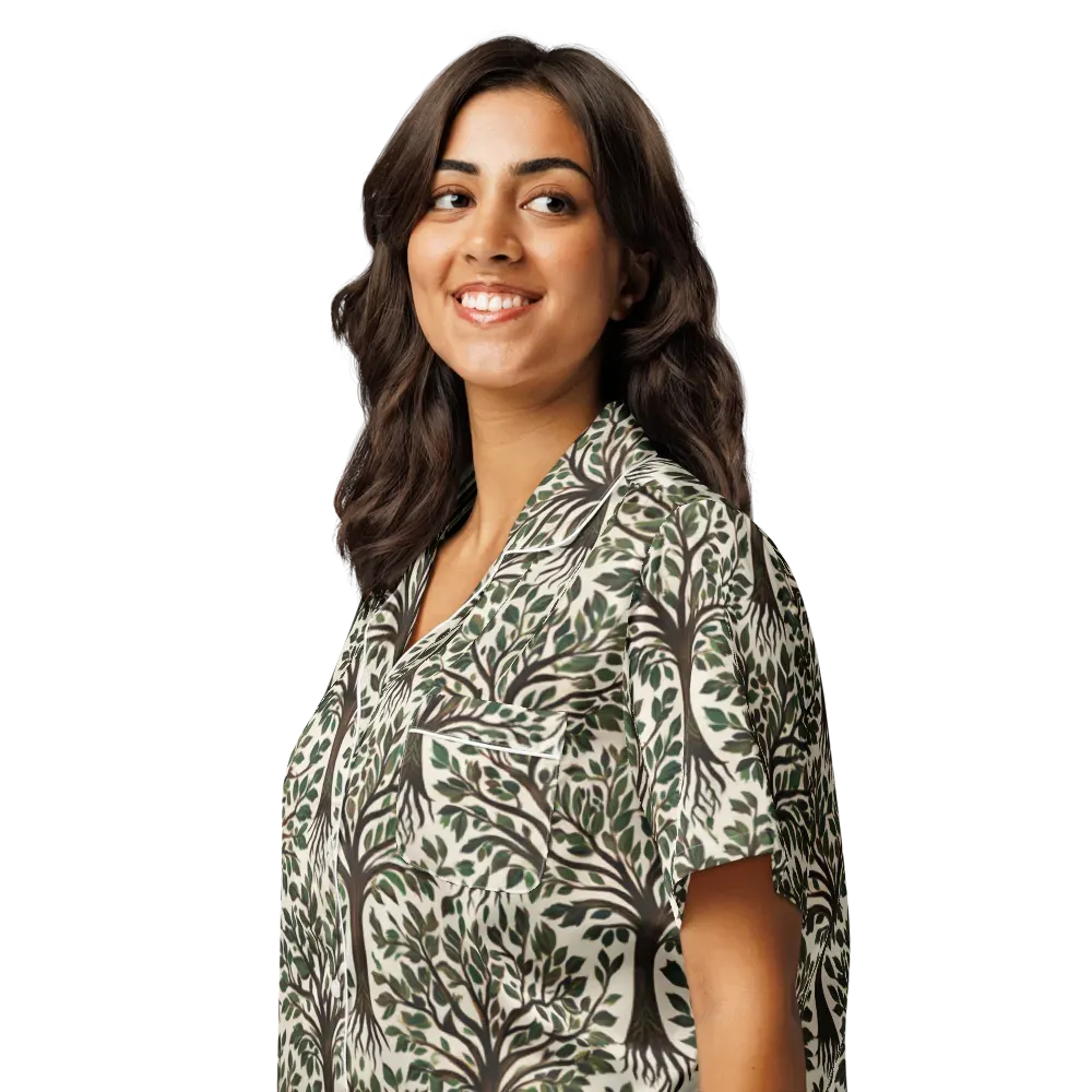 Tree of Life on Women's Short Sleeve Pajama Top — Left Front