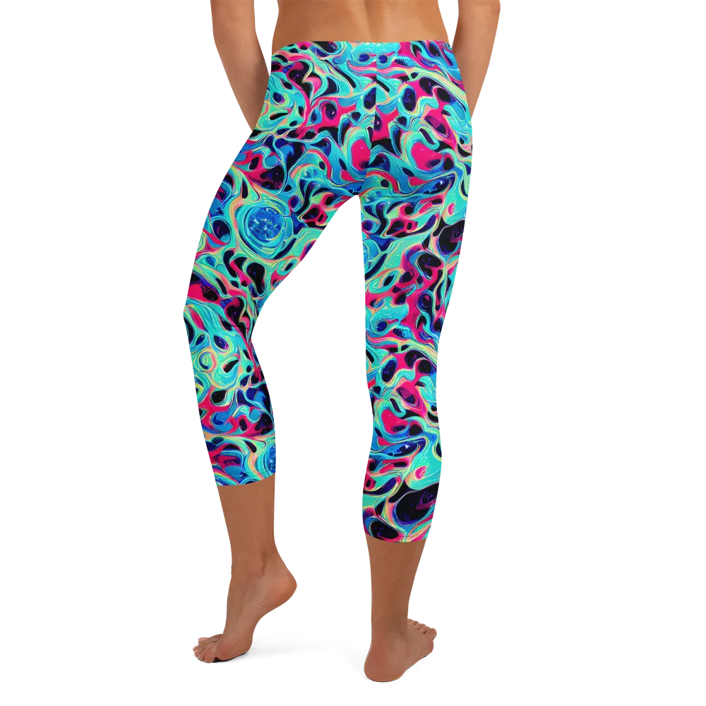 Melted Spectrum on Capri Leggings — Back