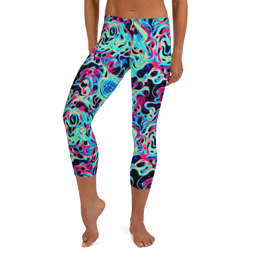 Melted Spectrum on Capri Leggings — Front
