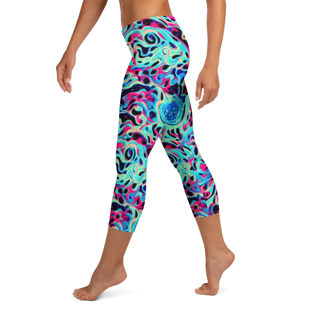 Melted Spectrum on Capri Leggings — Left