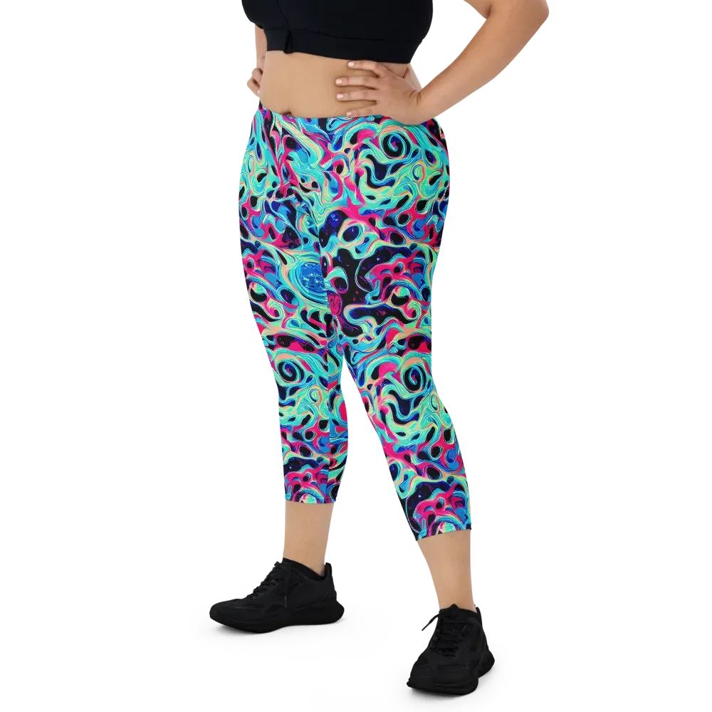 Melted Spectrum on Capri Leggings — Front