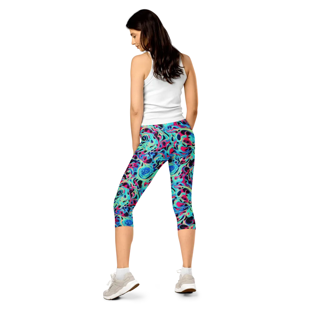 Melted Spectrum on Capri Leggings — Back
