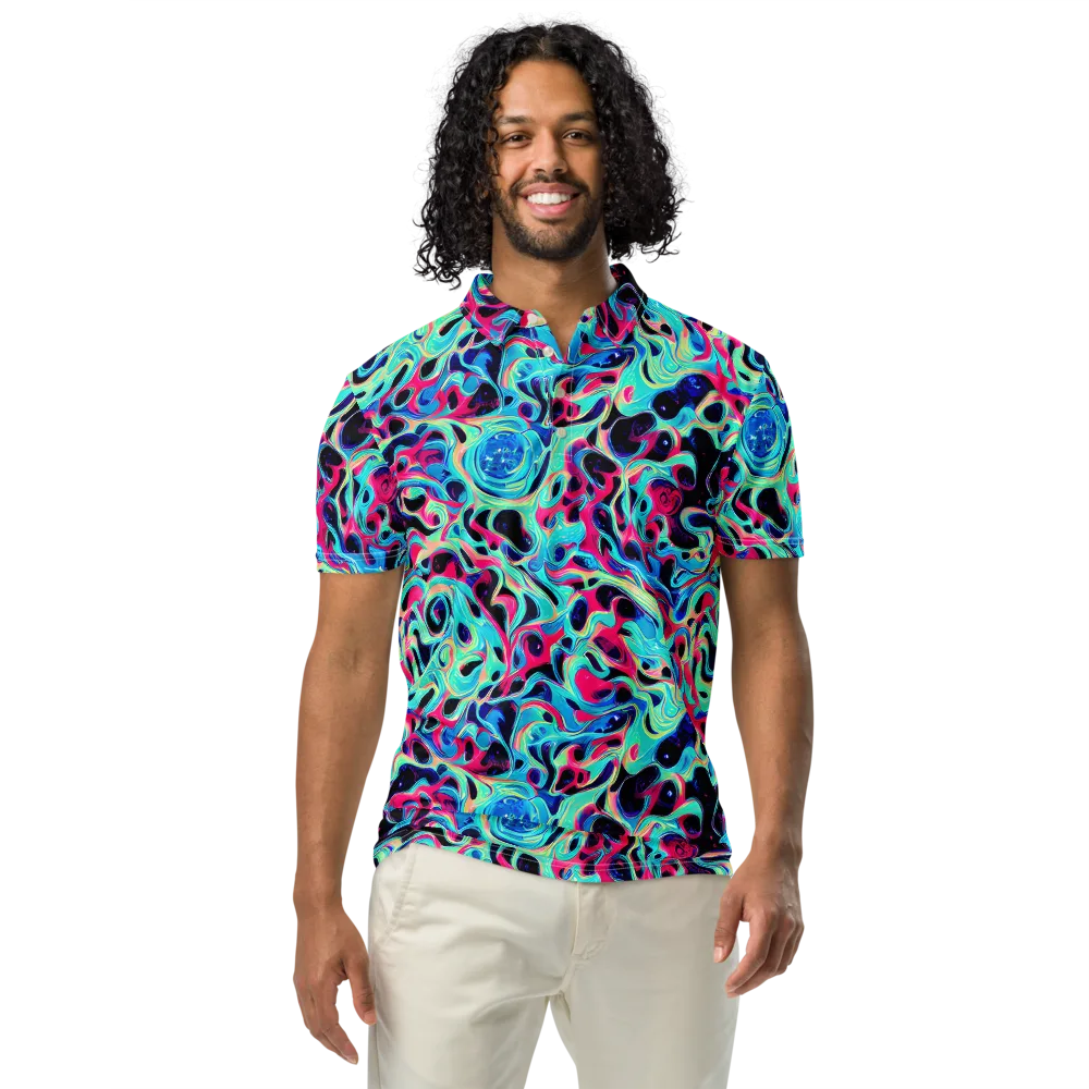 Melted Spectrum on Men's Slim Fit Polo Shirt — Front