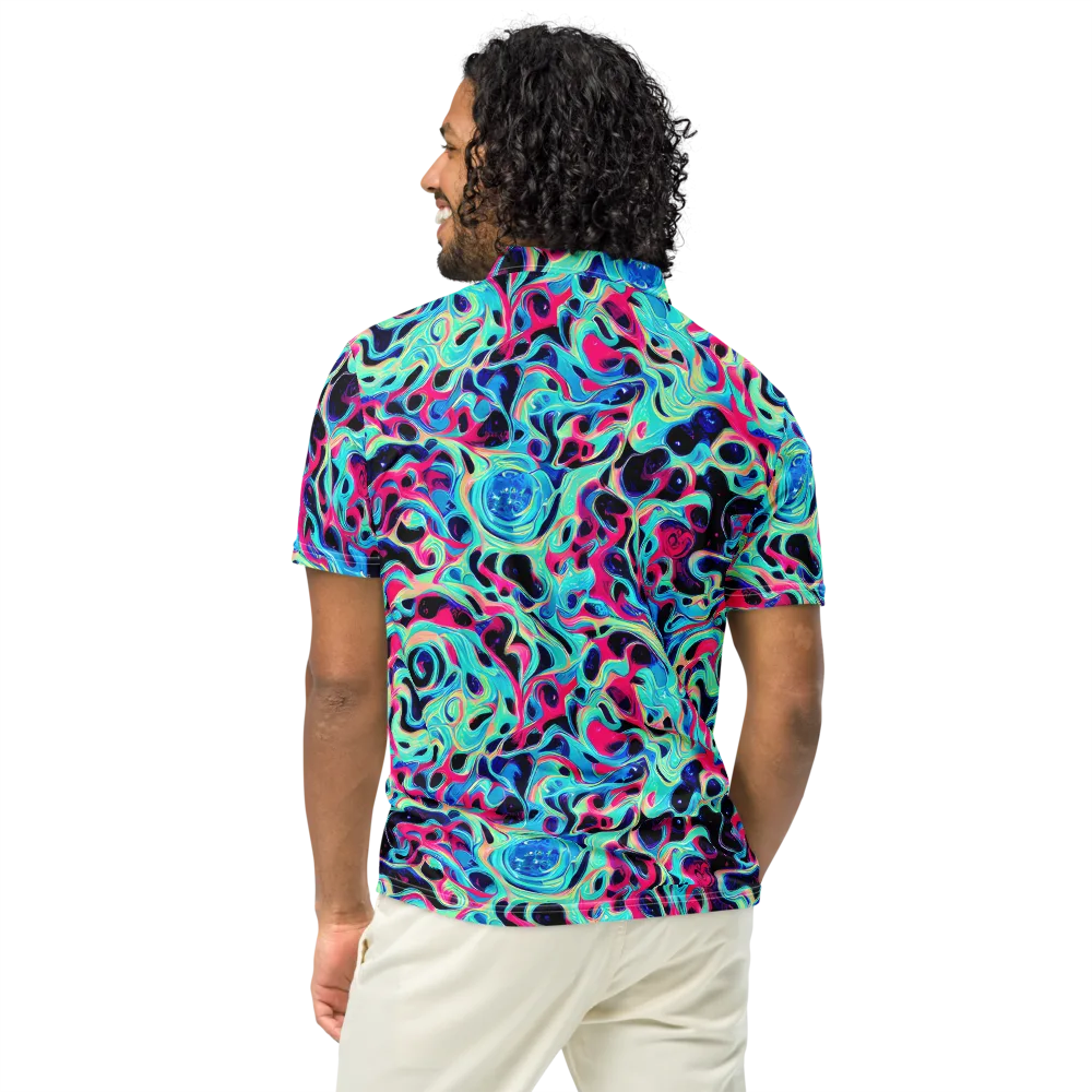 Melted Spectrum on Men's Slim Fit Polo Shirt — Back