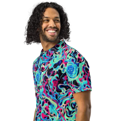 Melted Spectrum on a Men's Slim Fit Polo Shirt