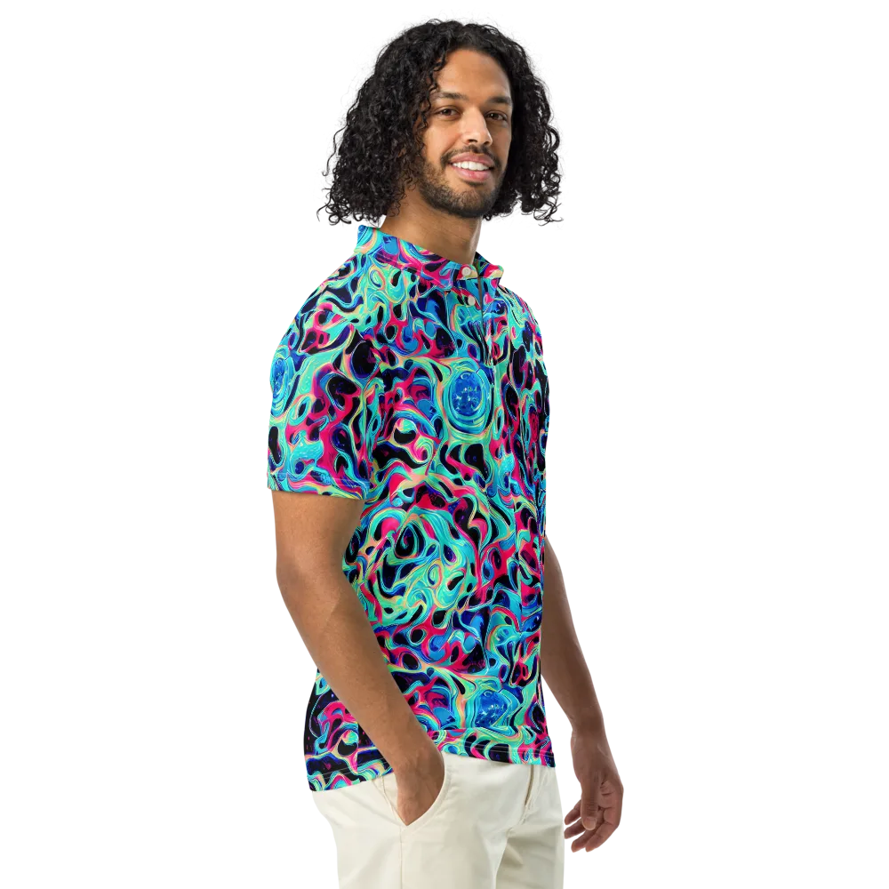 Melted Spectrum on Men's Slim Fit Polo Shirt — Right Front