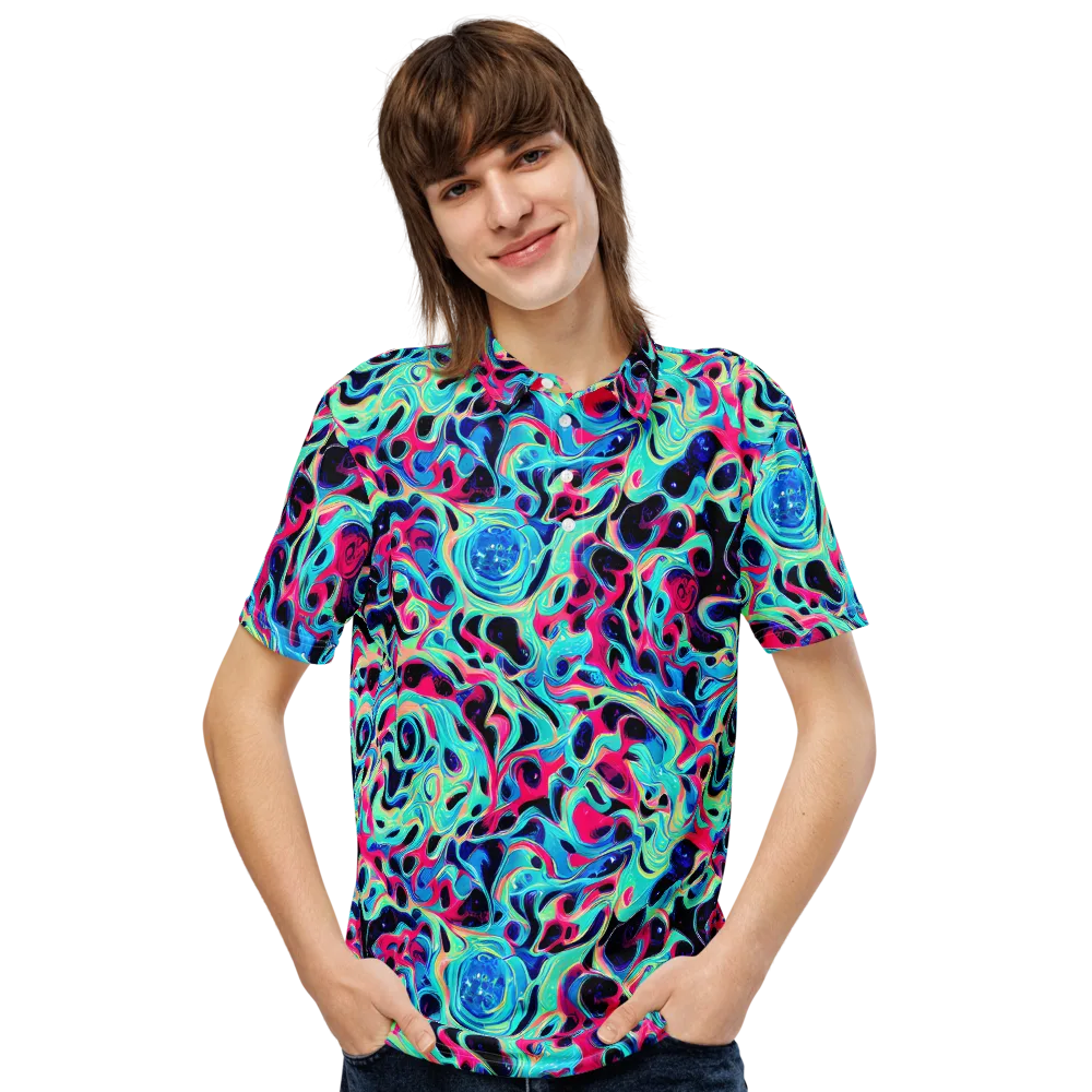 Melted Spectrum on Men's Slim Fit Polo Shirt — Front