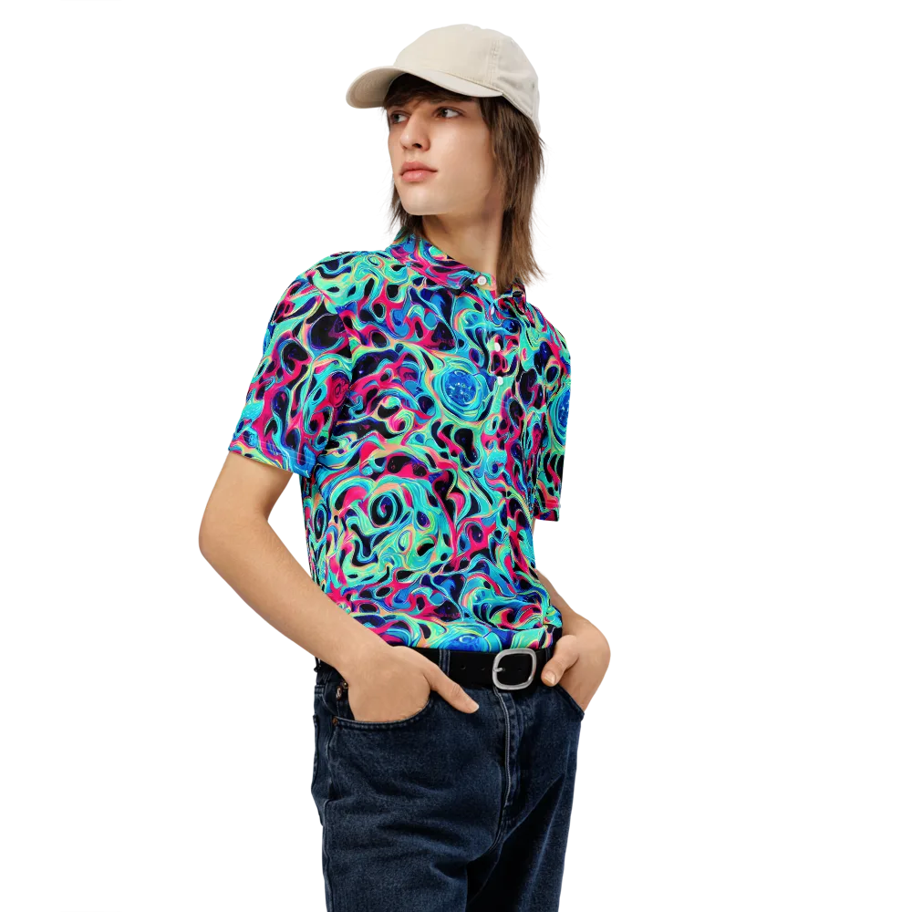 Melted Spectrum on Men's Slim Fit Polo Shirt — Right Front