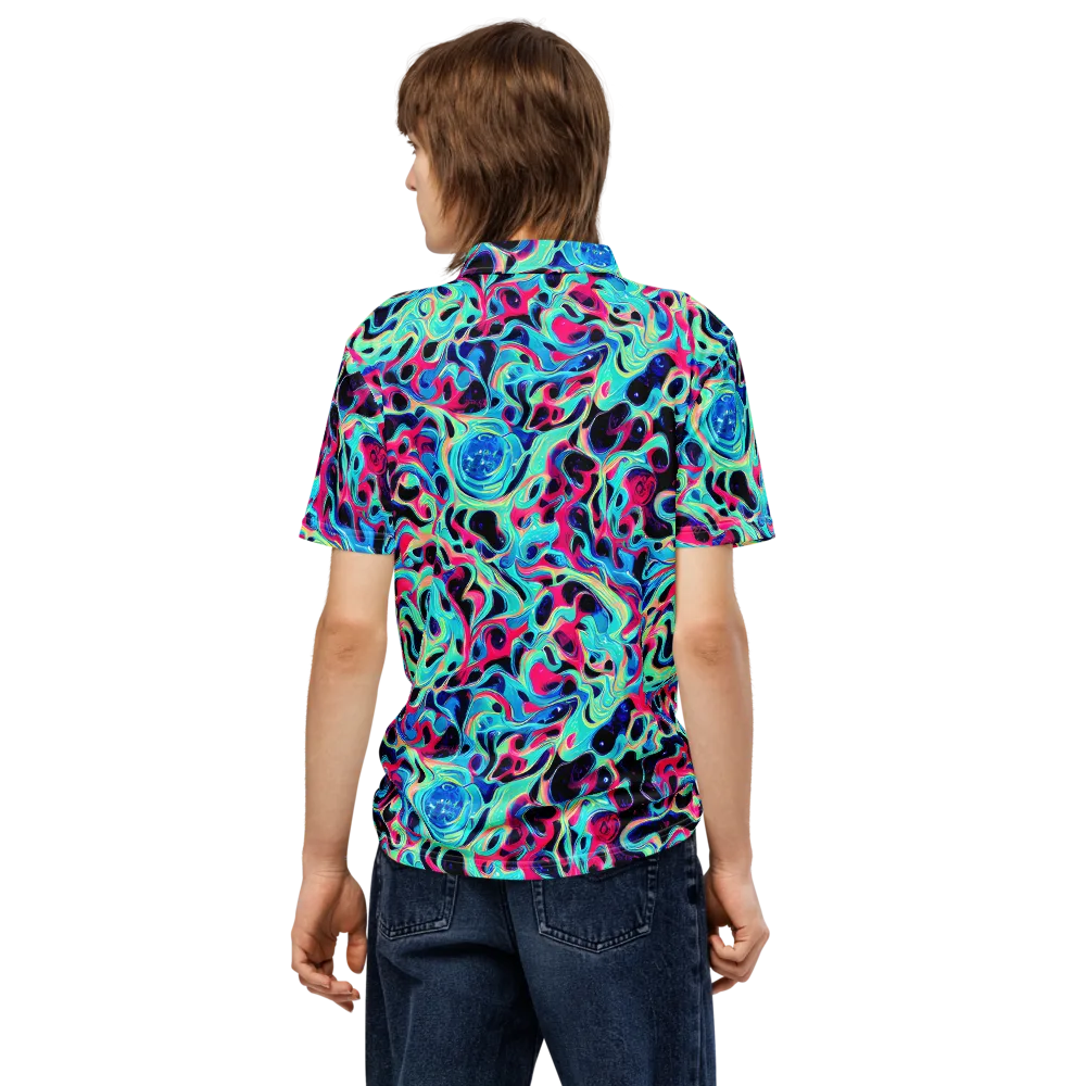 Melted Spectrum on Men's Slim Fit Polo Shirt — Back