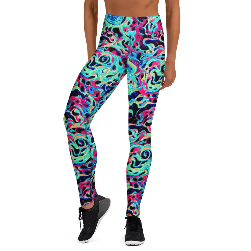 Melted Spectrum on Yoga Leggings — Front