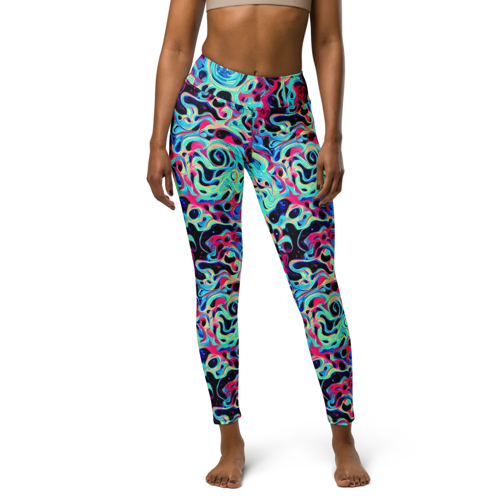 Melted Spectrum on Yoga Leggings — Front