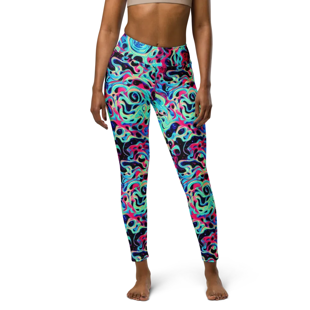 Melted Spectrum on Yoga Leggings — Front