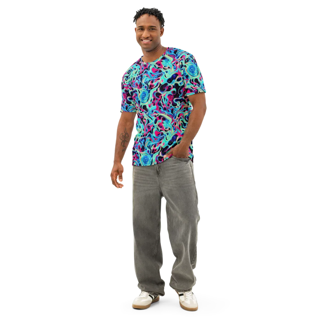 Melted Spectrum on Men's Cotton Crew Neck T-Shirt — Front