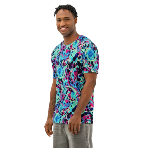 Melted Spectrum on a Men's Cotton Crew Neck T-Shirt
