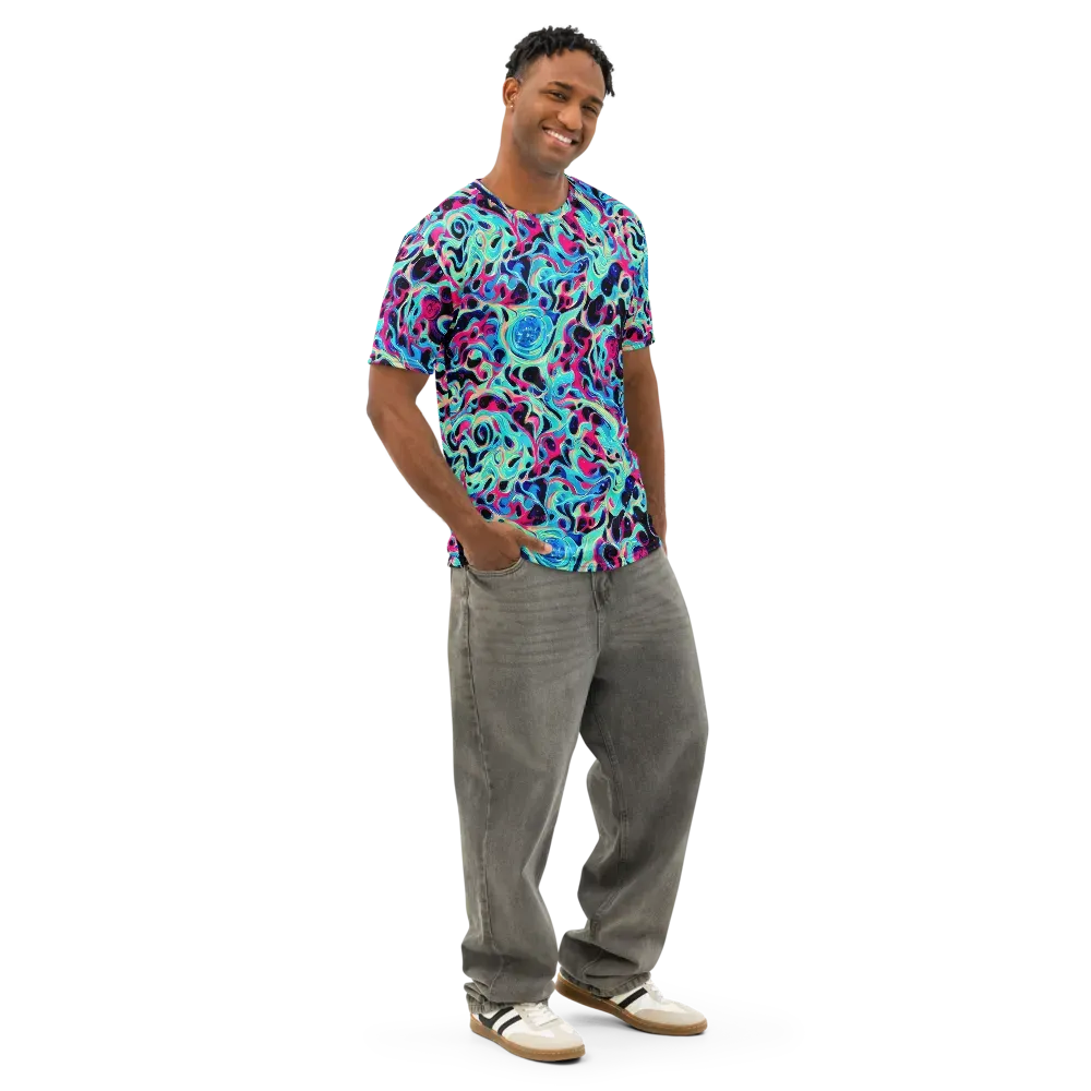 Melted Spectrum on Men's Cotton Crew Neck T-Shirt — Right Front