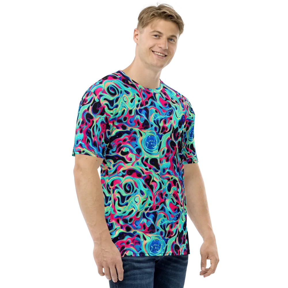 Melted Spectrum on Men's Crew Neck T-Shirt — Right
