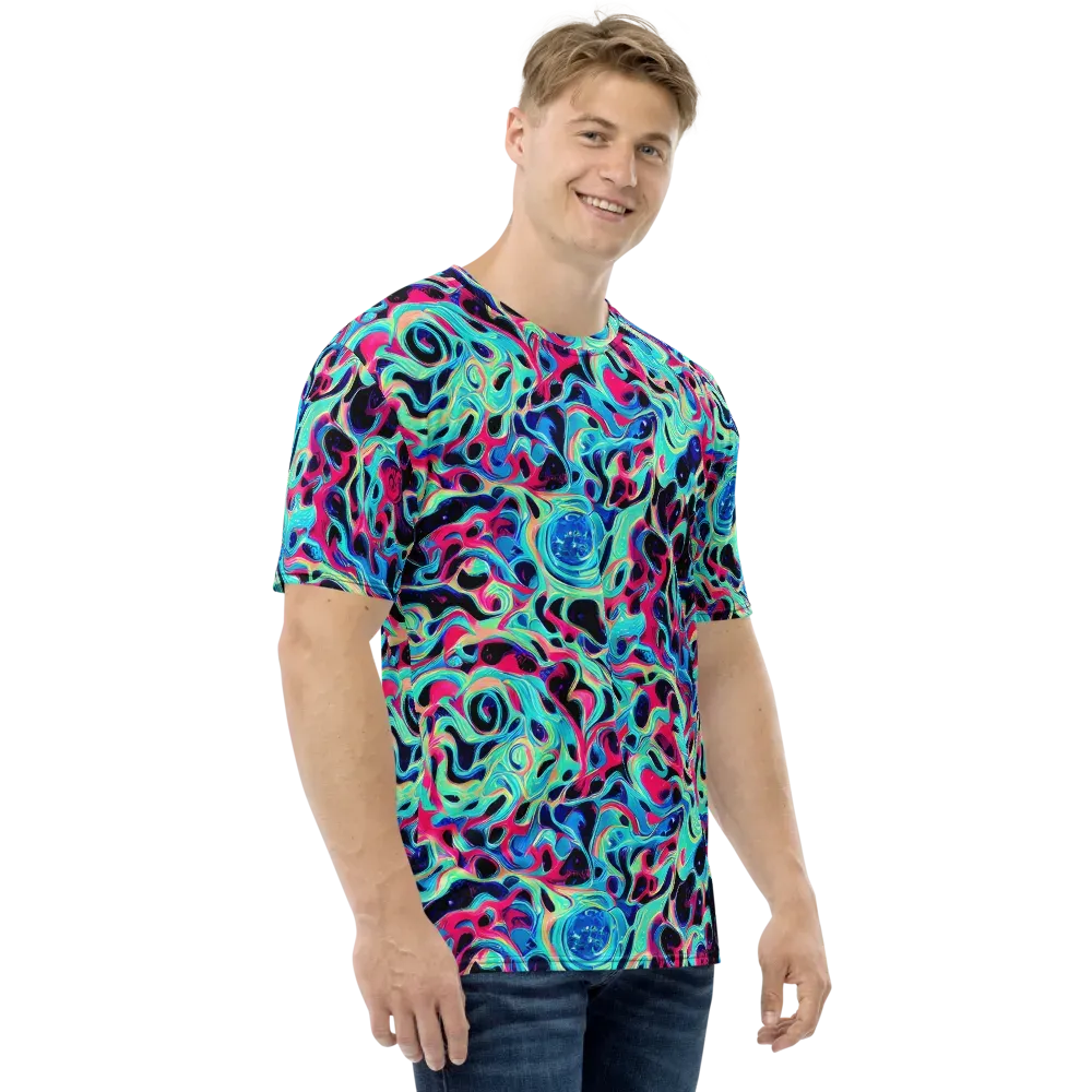 Melted Spectrum on Men's Crew Neck T-Shirt — Right