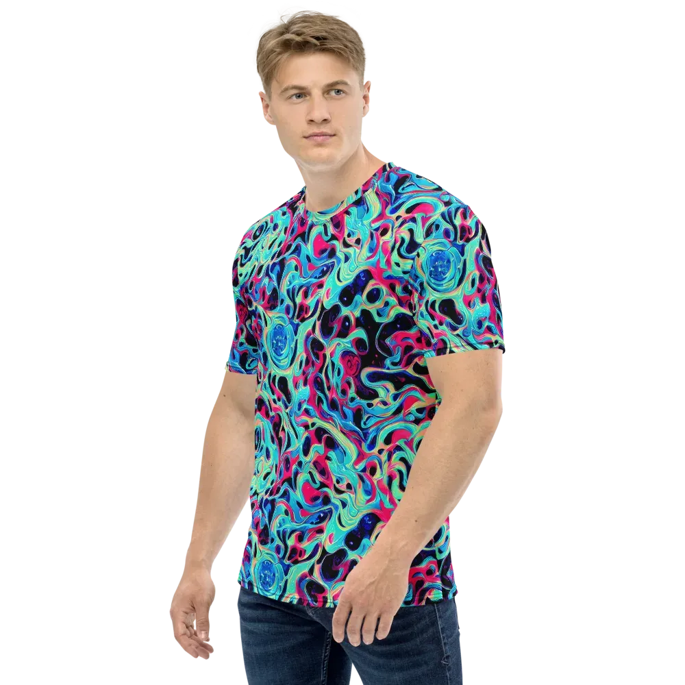 Melted Spectrum on Men's Crew Neck T-Shirt — Left