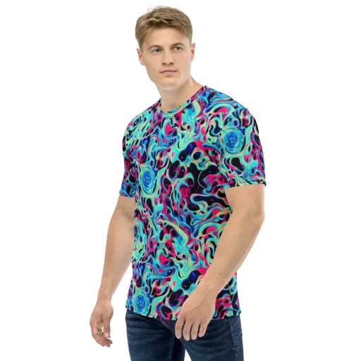 Melted Spectrum on a Men's Crew Neck T-Shirt