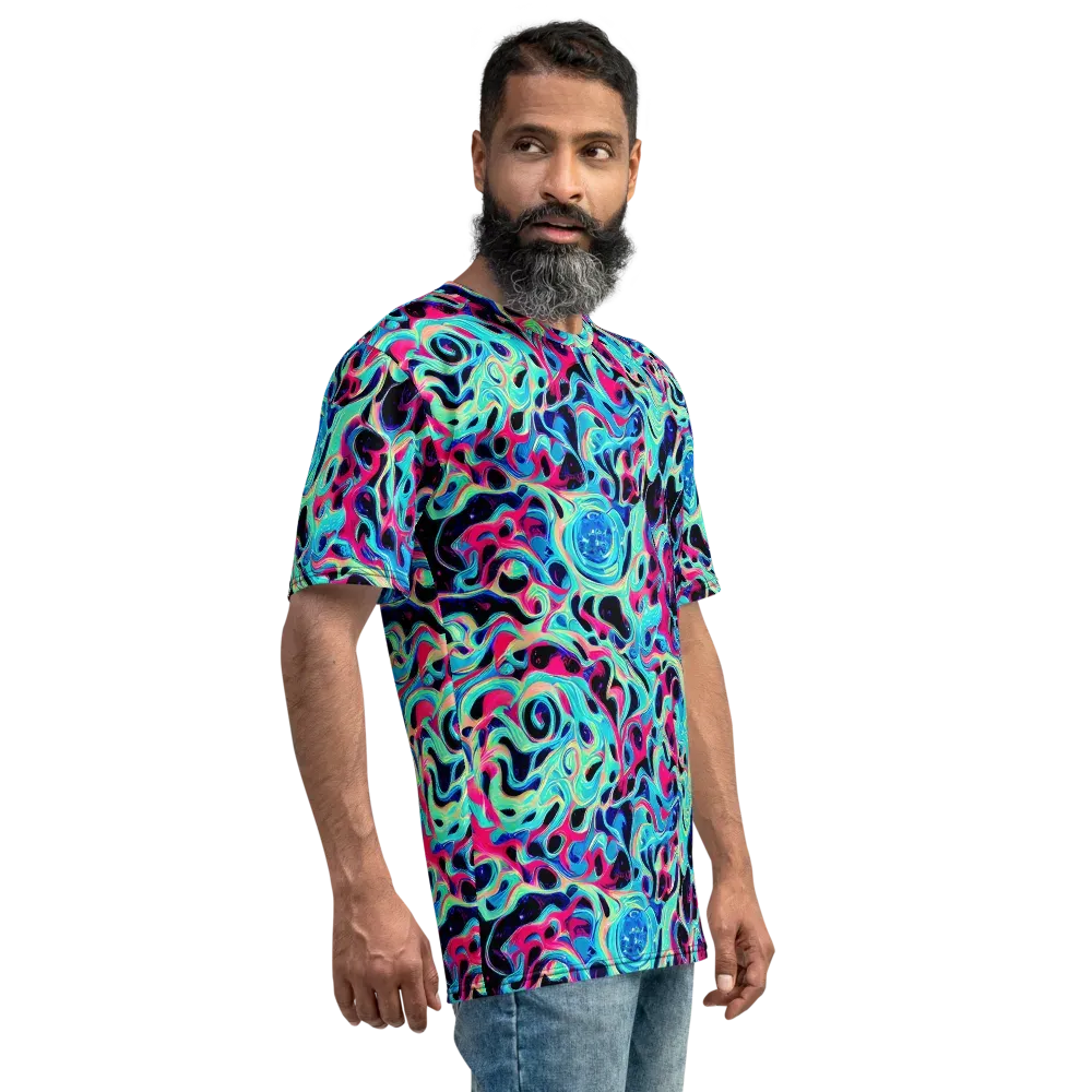 Melted Spectrum on Men's Crew Neck T-Shirt — Right