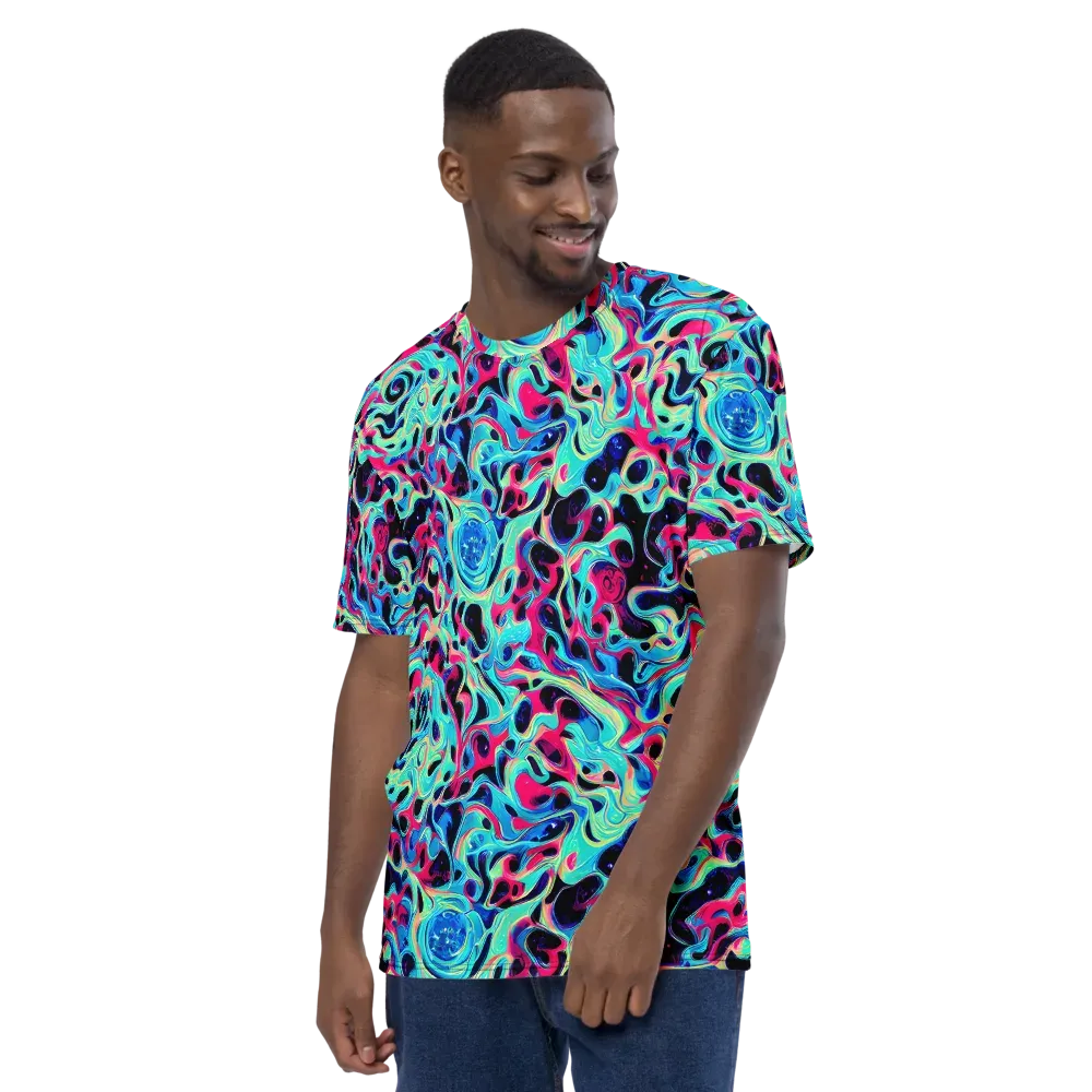 Melted Spectrum on Men's Crew Neck T-Shirt — Left