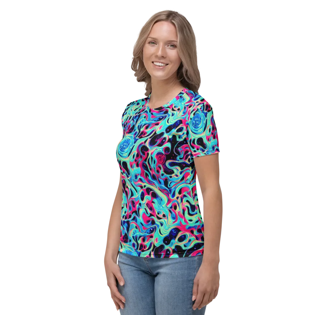 Melted Spectrum on Women's Crew Neck T-Shirt — Left