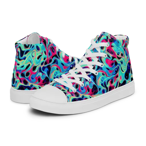 Melted Spectrum on a Women's High Top Canvas Shoes