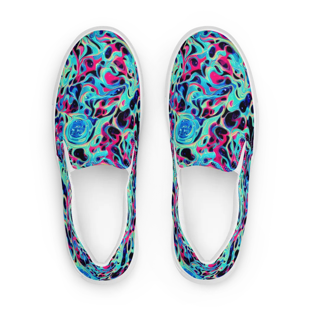 Melted Spectrum on Men's Slip-On Canvas Shoes — Front