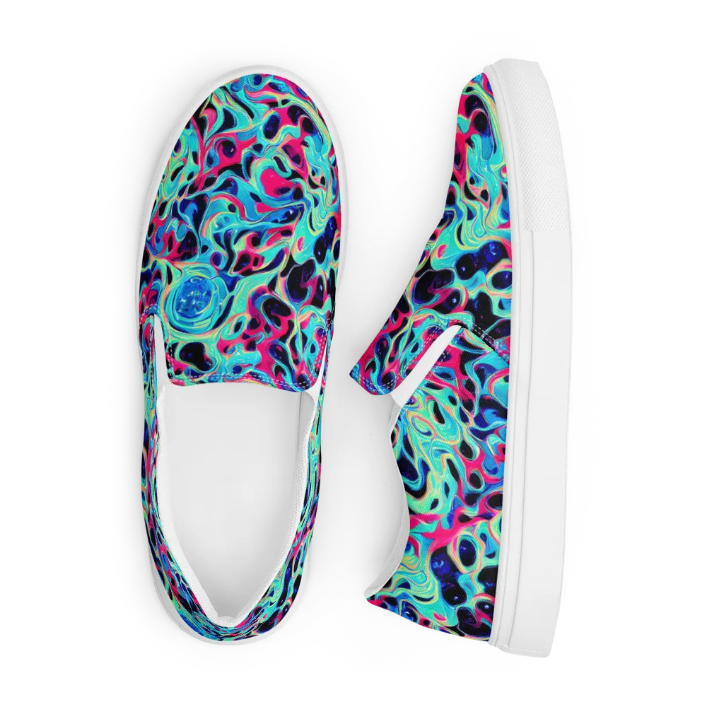 Melted Spectrum on Men's Slip-On Canvas Shoes — Front