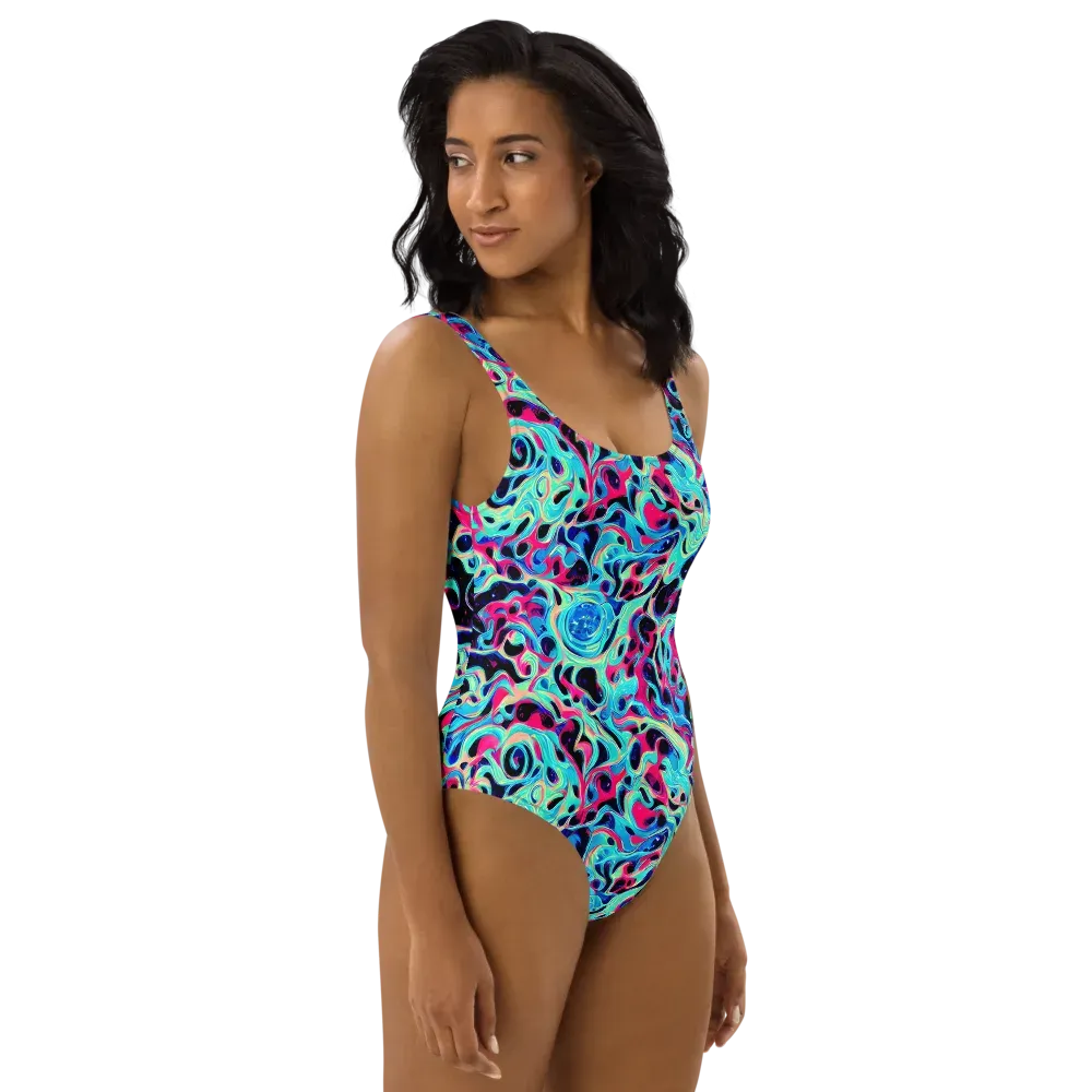 Melted Spectrum on One-Piece Swimsuit — Right