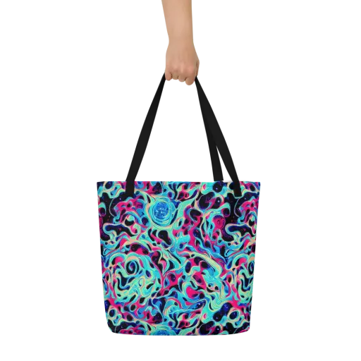 Melted Spectrum on a Large Tote Bag W/ Pocket