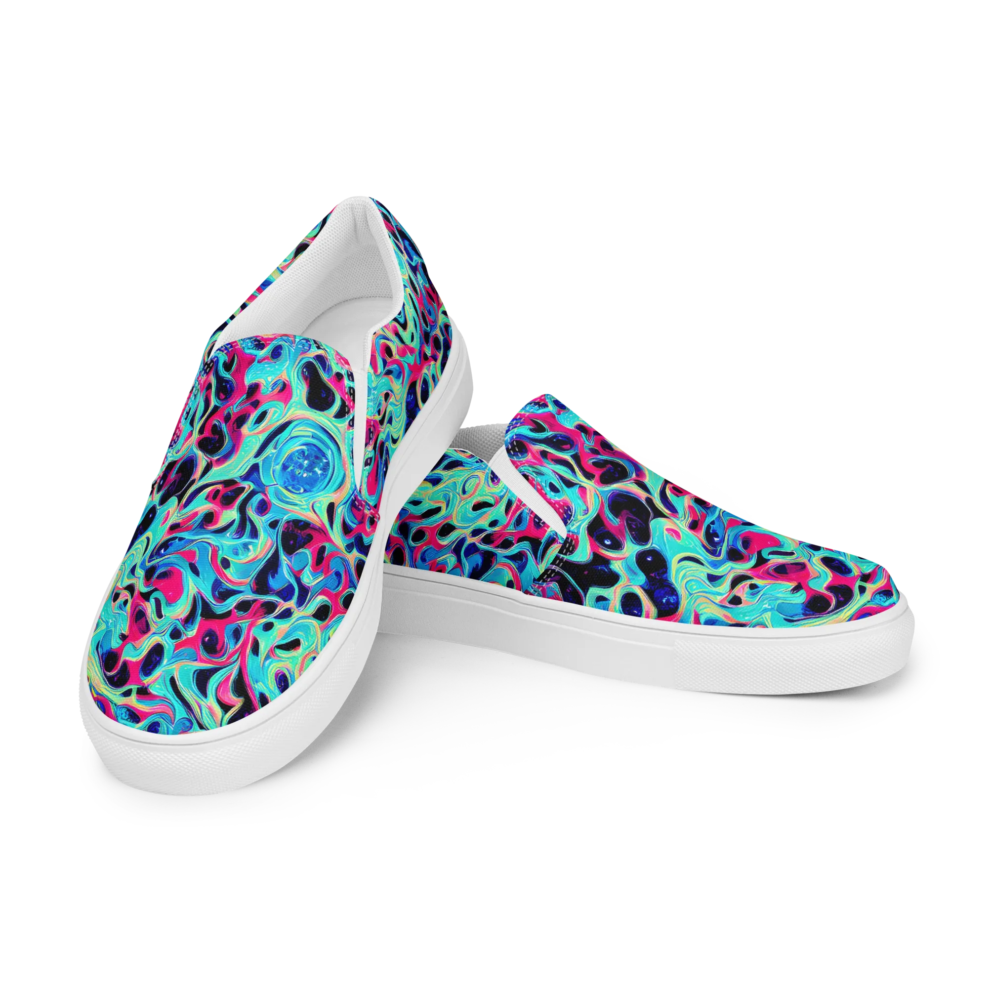 Melted Spectrum on Women's Slip-On Canvas Shoes — Left Front