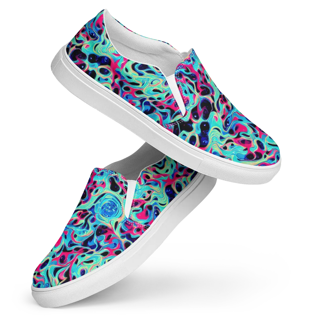 Melted Spectrum on Women's Slip-On Canvas Shoes — Front