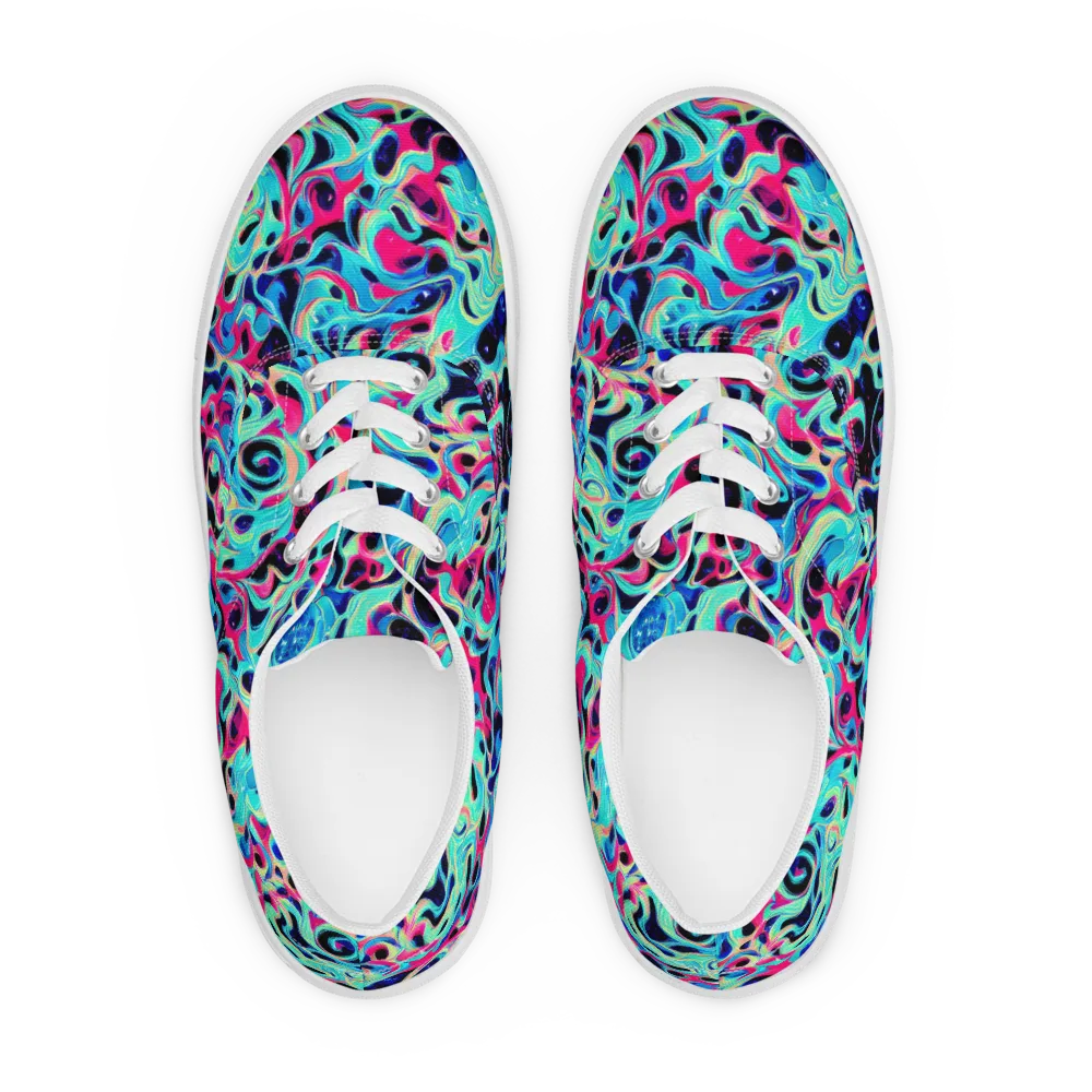 Melted Spectrum on Men's Lace-Up Canvas Shoes — Front
