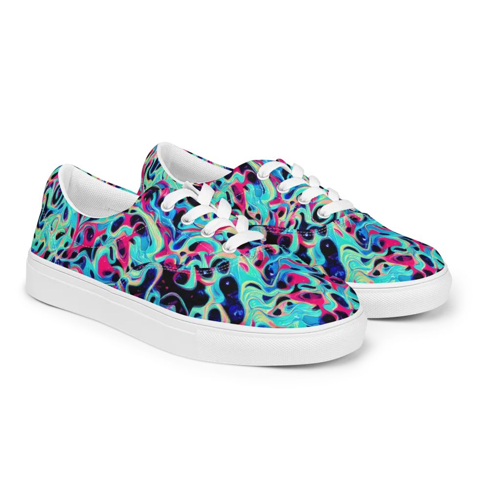 Melted Spectrum on Men's Lace-Up Canvas Shoes — Right Front