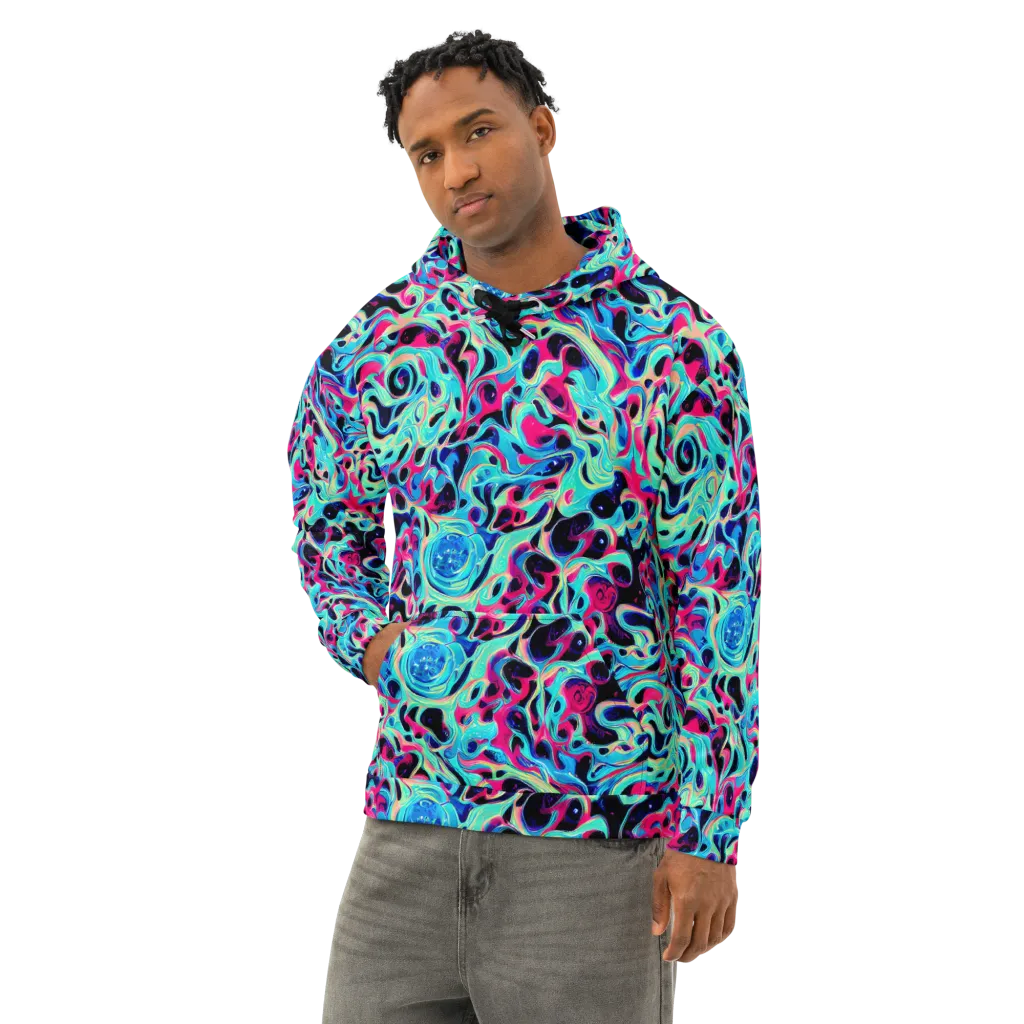 Melted Spectrum on Cotton Hoodie — Left Front