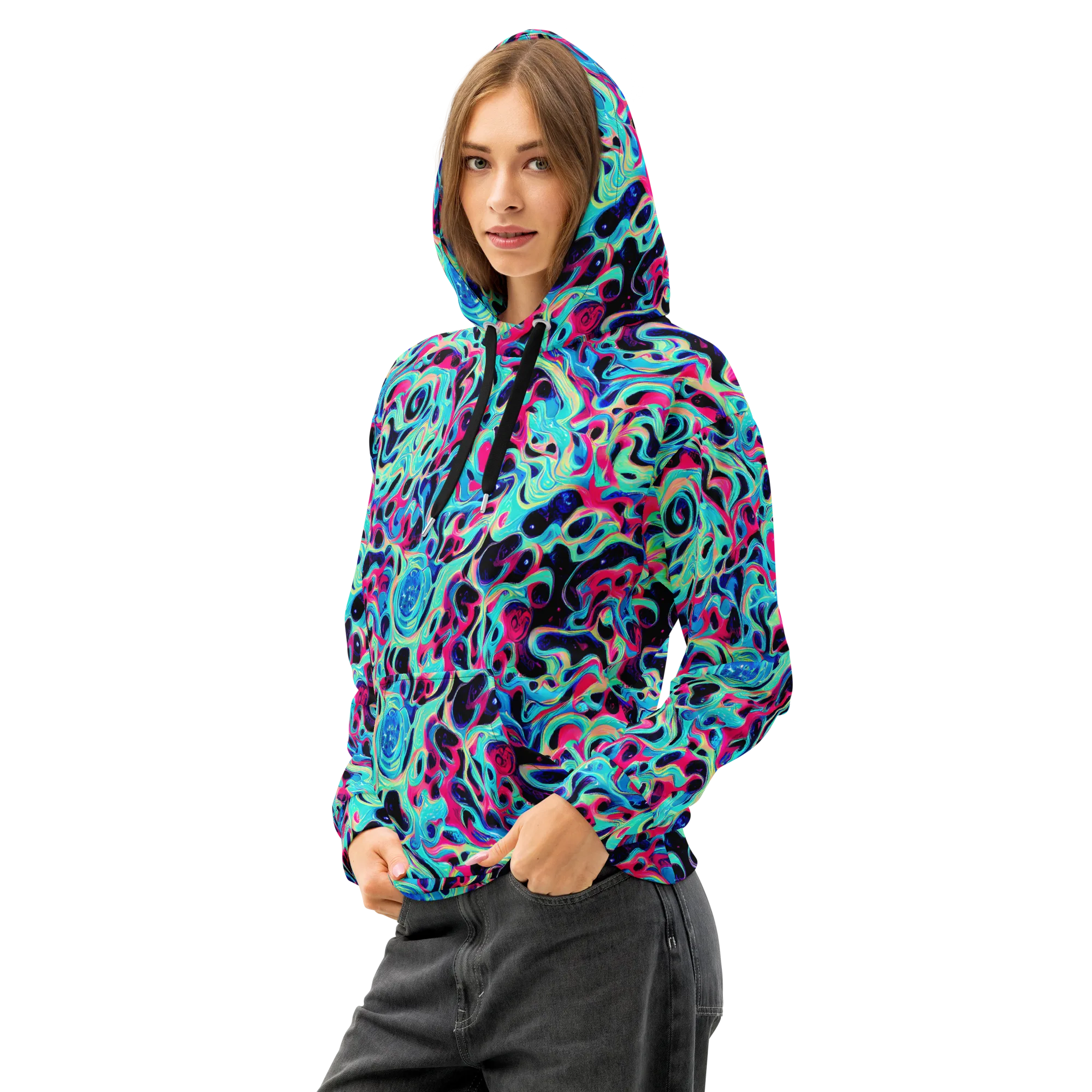 Melted Spectrum on Cotton Hoodie — Left Front